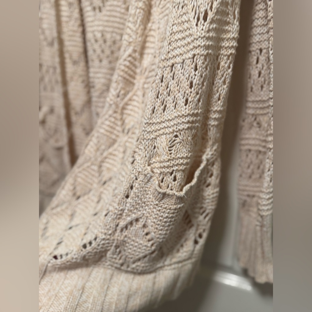 Lucky Brand Beige Open-Knit Cardigan - Picture 2 of 10